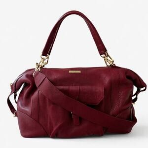 NWOT LYMIA Charlie Diaper Tote in “I’m Moody” Maroon Leather With Pretty Pod